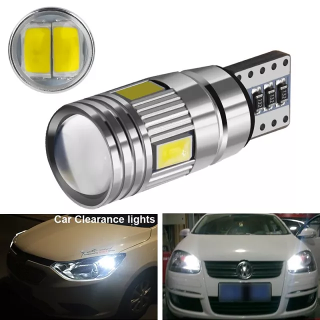 Wedge Parker Light Bulbs LED T10 Car Side 6000K Super Bright White 168 194 2825