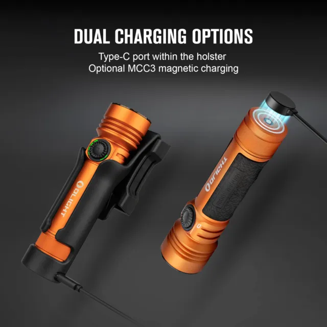 OLIGHT Seeker 4 Pro Rechargeable Flashlights with USB C Holster Orange 4600Lumen 3