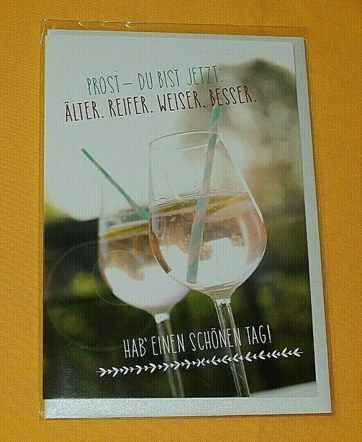 GEBURTSTAG KLAPPKARTEN GLÜCKWUNSCHKARTE PROST Du... ÄLTER Reifer WEISER