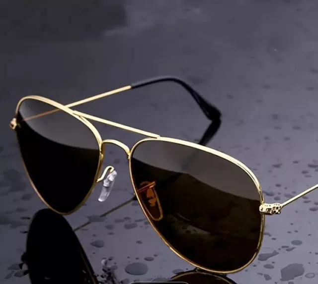 lunette de soleil Style  « Aviator » Monture Gold