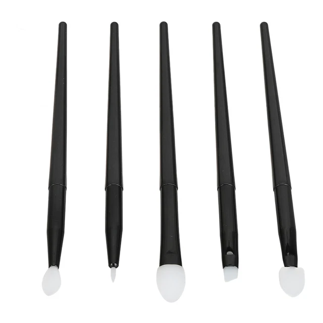 5 Stück Silikonbürsten Eye Shadow Eyebrows Lip Eyeliner Brush Set Portable FAT