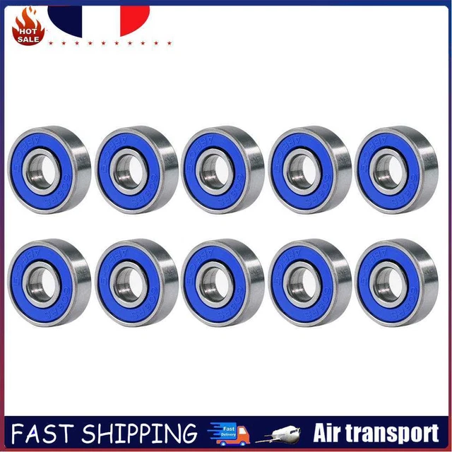 10pcs 608rs ABEC-9 Ball Bearing Scooter Deep Groove Miniature Bearings (Blue)
