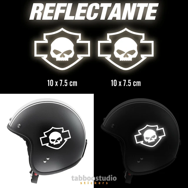 Pegatinas Reflectantes Para Casco Harley Davidson – Visible De Noche – Fáciles De Colocar (5x8cm)