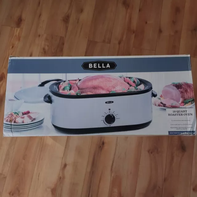 NEW-Bella 18 Quart Roaster Oven Electric Buffet Roasting Turkey Rack 150°F-450°F