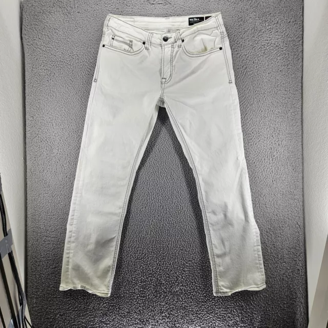 Buffalo David Bitton White Jeans Mens Size 32x30 Slim Straight Stretch Six-X