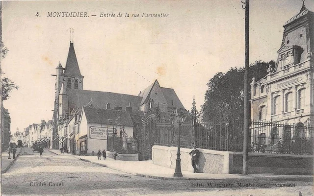 Cpa 80 Montdidier Entrance De La Rue Parmentier