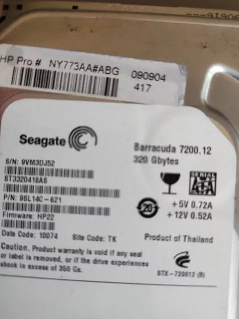 Seagate 320GB 7200 RPM SATA 6.0Gb/s 3.5Hard Drive