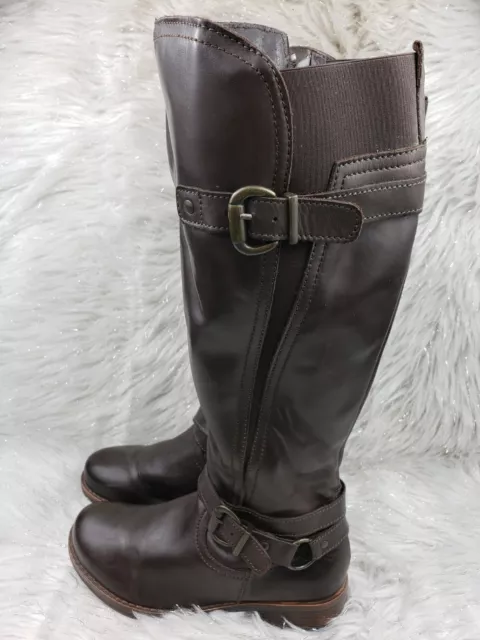 ERIC MICHAEL Brown Leather Tall Boots Womens Size EUR 37