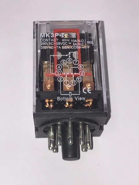 Relais électromagnétique MK3P-I DC 12V - 11 Broches, 10A/250V, Contact Argent, Pour Automatisme Et électronique