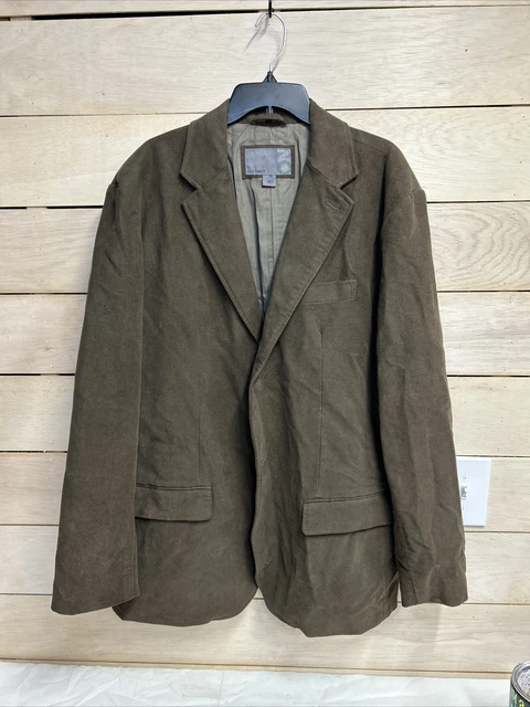 Old Navy Blazer Sport Coat Mens XXL Brown Brushed Cotton Casual EUC