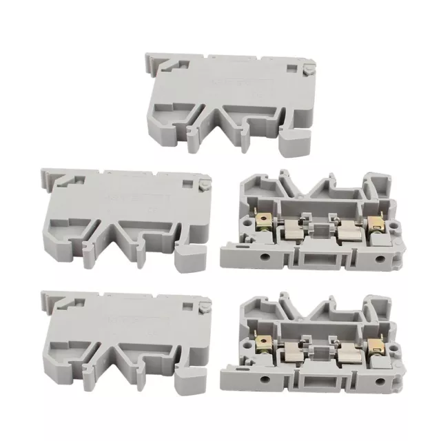 5Pcs ASK1EN DIN Rail Mount Fuse Holder Terminal Block 500V 4mm2 Cable Gray