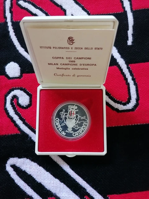 MEDAGLIA COPPA CAMPIONI 1989 Milan Campione D'Europa + Sciarpa