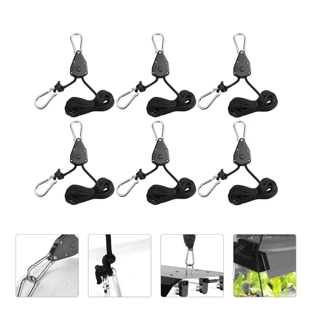 6 Stück Grow Light Hangers Grow Lamp Ropes Verstellbare Seile Lifting Hook Seile