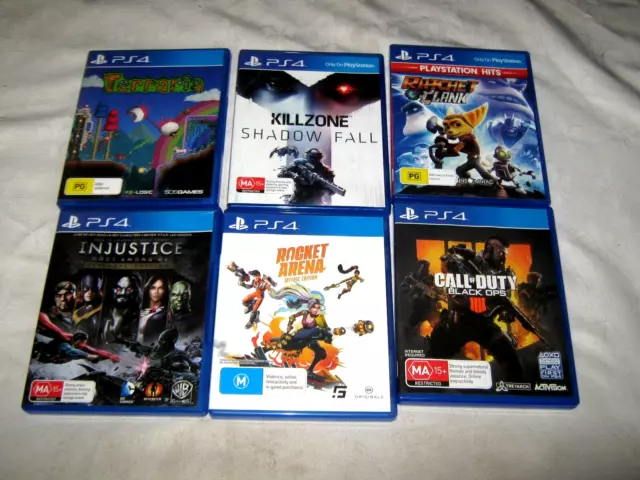 A Mixed Lot of 6 PG M & MA Rating PS4 (PlayStation 4) Cased Video Games