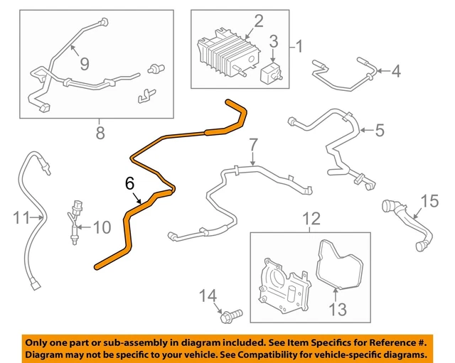 FORD OEM 1320 Fusion Emission System Emission ComponentsVapor Hose