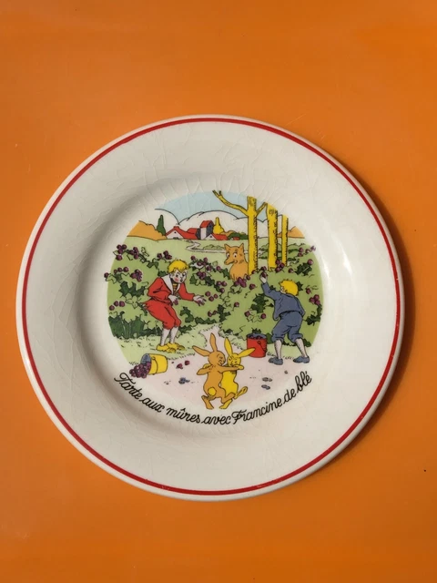 Assiette Publicitaire Gien Années 1950-60 - Faïence Vintage Biscuits Gondolo