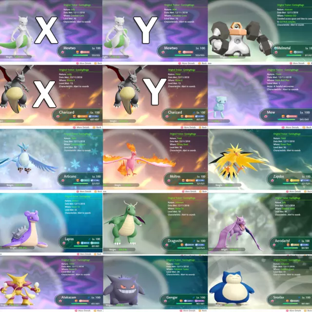 Pokemon Let's Go Shiny Aerodactyl 6IV-AV Trained