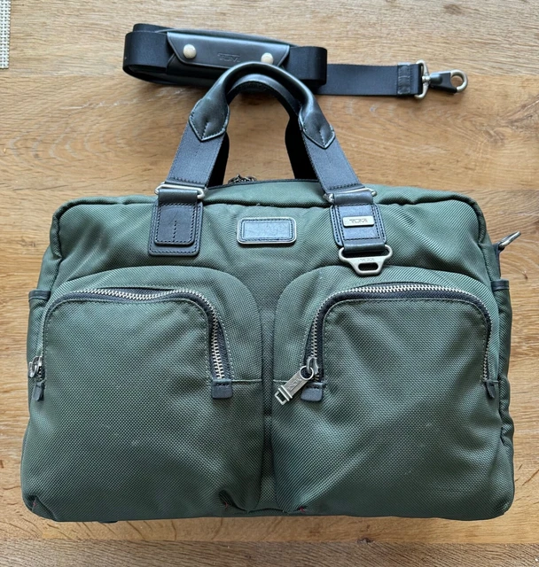 TUMI ALPHA BRAVO  22340SPH  Briefcase Business Laptop Bag Green Men