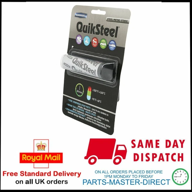 Pâte à Réparation Époxy Renforcée Métal (Quiksteel) - 2 Bâtons - Pour Colmatage & Soudure à Froid