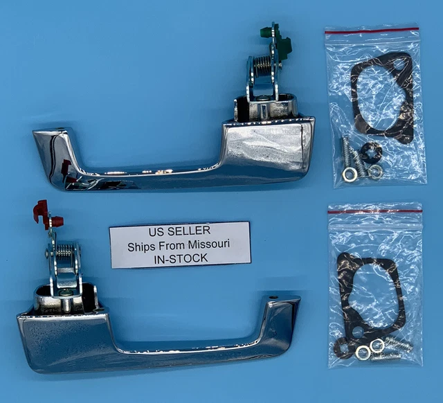 CHROME Outside Door Handles for 72-93 Dodge Plymouth Van Truck Pickup PAIR Metal