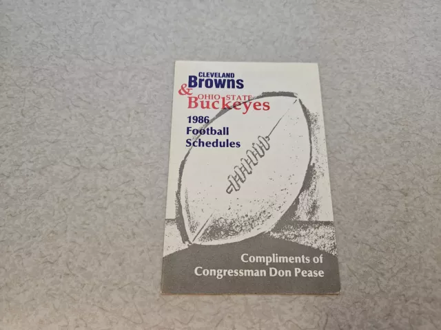 ES23 Cleveland Browns/Ohio State 1986 NFL Football Pocket Schedule - Pease
