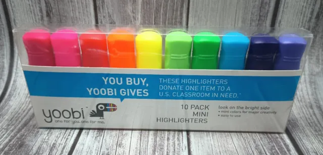 Yoobi Multicolor Mini Highlighters Markers 10 Pack School Supplies