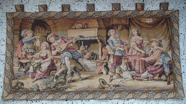 Grande Tapisserie Murale - Scène De Chasse à Courre Multicolore