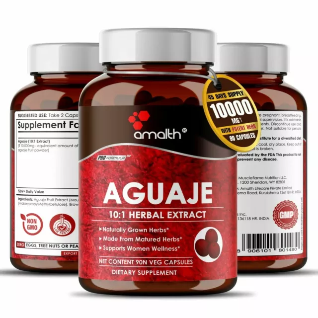 Aguaje Fruit Extract Poudre Curvy Booty Bigger, Breast 10000mg 90 Capsules