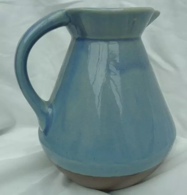 Beautiful blue crackle ceramic stoneware vase jug pitcher glazed