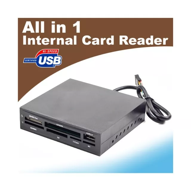 Card Reader Leser Interne Tabs 3.5 All USB SD Xd Tf Ms Micro IN Fach Floppy_