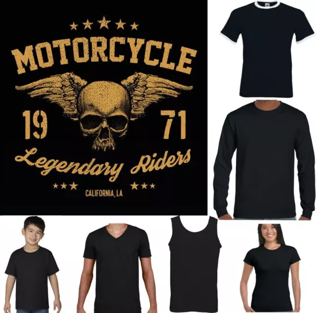 Motorcycle T-Shirt Legendary Riders Biker Motorbike Bike Cafe Racer Custom