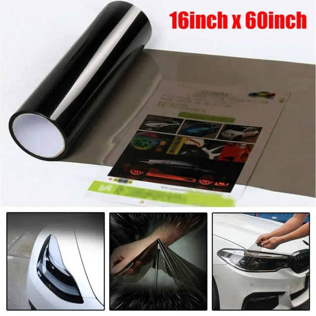 Light Black Car light Film 40cm x 150cm Accessory For Headlight PVC Sticker