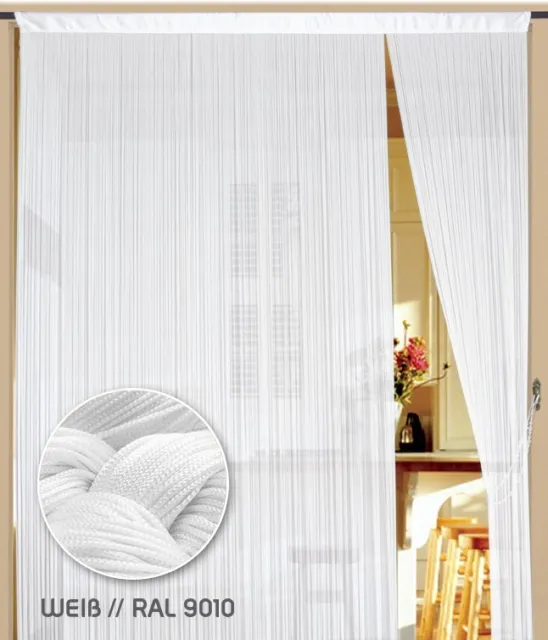 Fadenvorhang Vorhang Gardine Kaikoon 90 cm x 240 cm weiß (BxH) Farbe weiß