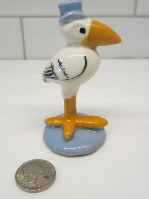 Vintage Porcelain Stork cake decoration figure