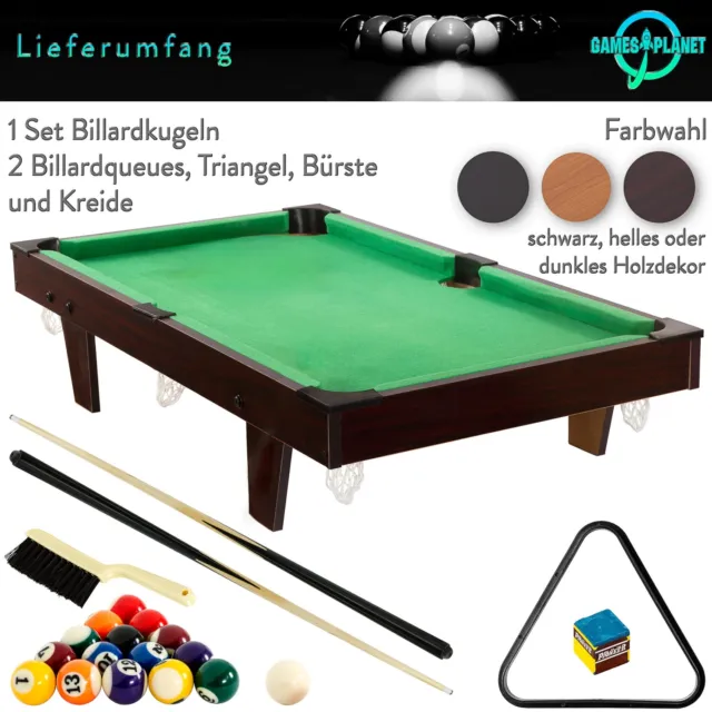 Mini Pool Billardtisch Billard Billiard Spiel inkl. Zubehör, Maße: 92x52x19cm 3