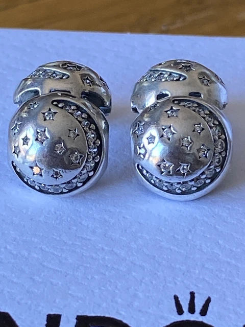 Pandora 2X Moon And Star Clips S925 ALE ⭐️✨