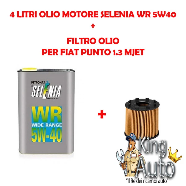 KIT TAGLIANDO 4 FILTRI 4L OLIO SELENIA WR 5W-40 FIAT PANDA/500 1.3 MULTIJET 55KW/51KW - Foto 11