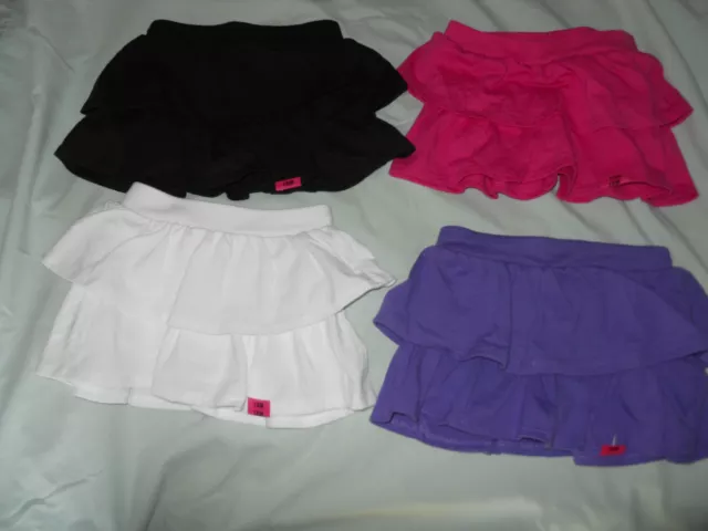 Girls Skort Tiered Skirt Size Purple White Black Pink