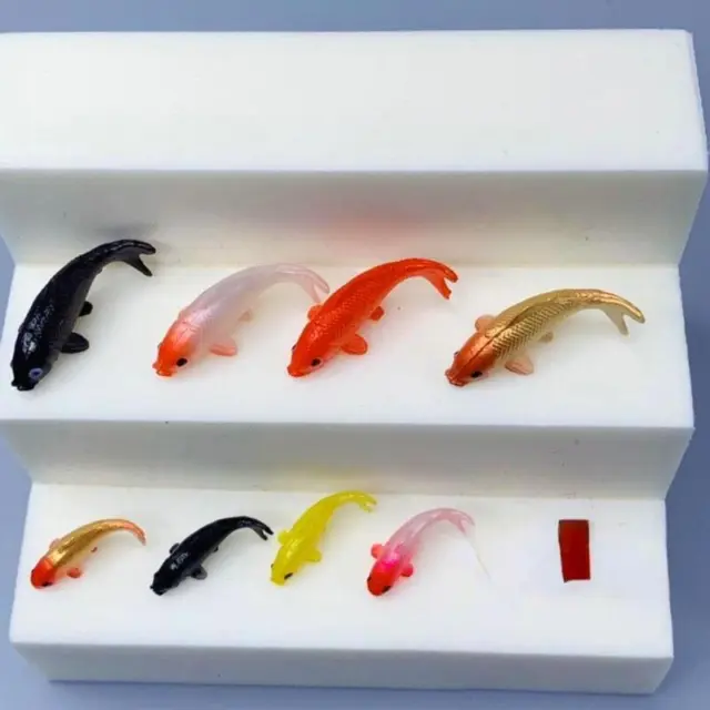 LOT OF 10 Mini Plastic Fish Models for Dollhouse Decor - Fast