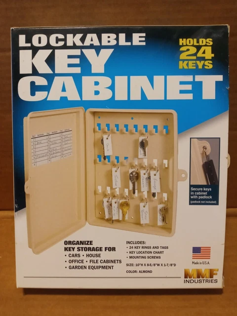24-KEY WALL MOUNT Lockable Storage Cabinet Organizer with Color Coded ...