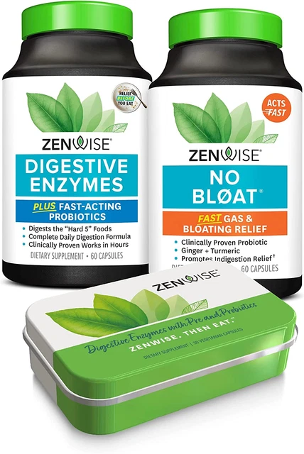 Digestive Bliss Bundle - Digestive Enzymes, No Bloat, and Travel Size Tin NEWWWW