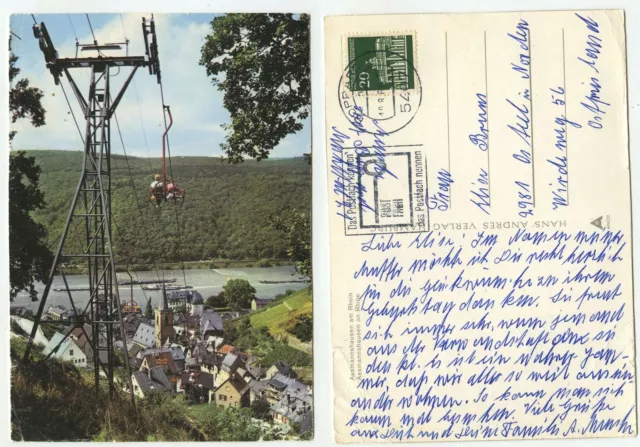 02898 - Assmannshausen am Rhein - Seilbahn - Ansichtskarte, gelaufen 10.8.1969