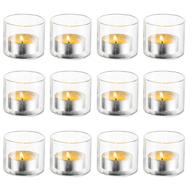 Votive Glass Candle Holders - Romadedi 24 Bulk Clear Tealight Holder