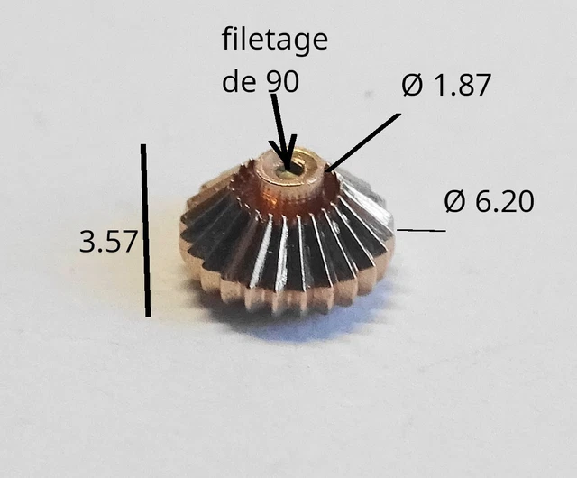 Couronne De Remontoir De Montre Dorée - Boule Bleue (pièce Neuve)