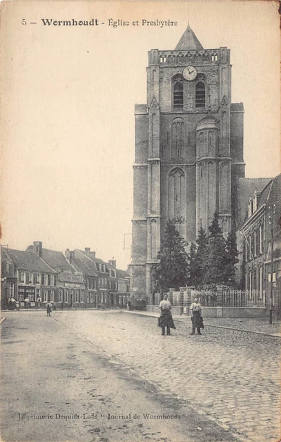 Carte Postale Ancienne Dept 59 Nord - Wormhout Eglise et Presbytère