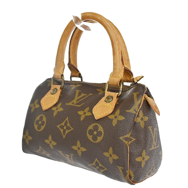 LOUIS VUITTON Mini Speedy Hand Bag Monogram Leather Brown France M41534 39MZ819