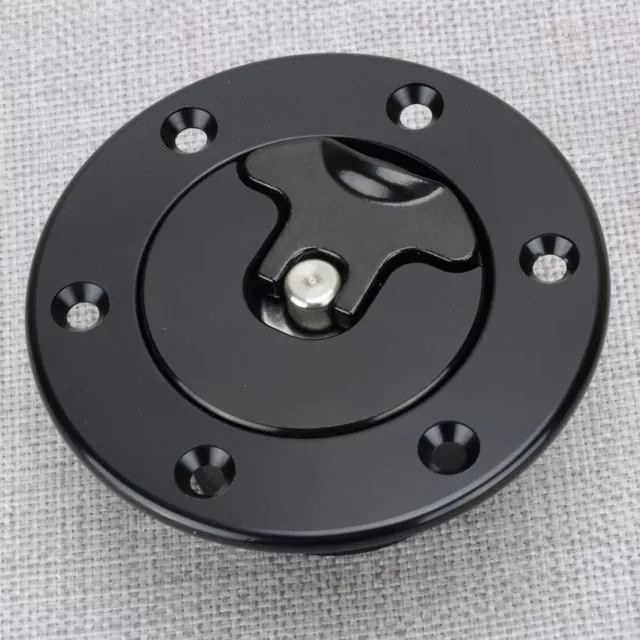 Black 35.5 mm Car Fuel Cell Surge Tank Gas Cap Flush Mount With 6 Holes