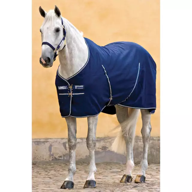 Horseware Ireland 140 (6'3) Navy/Navy & White Stalldecke Rambo Stable Rug 200g