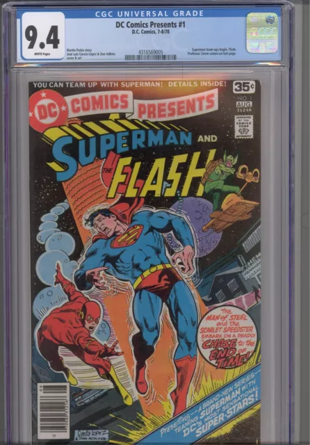 DC Comics Presents #1 CGC 9.4 1978 DC Comics Flash, Professor Zoom App