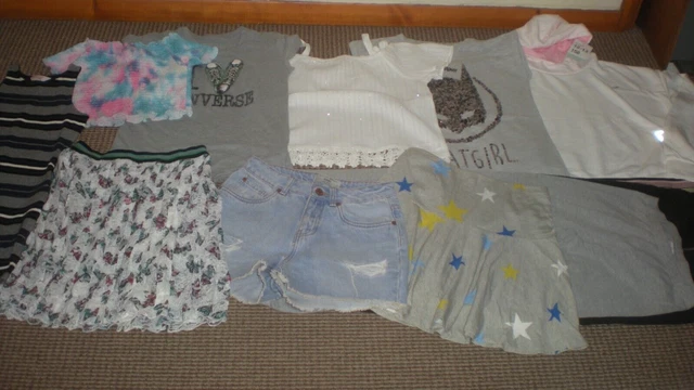 Bundle Girls Clothes age 12-13yrs T-shirts Shorts Skirt Dress Jeans Hoodi Leggin